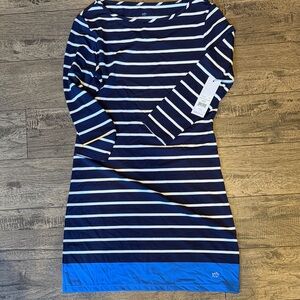 Southern Tide Meridian Blue and White Striped Dress